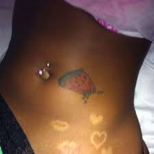 Blac Chyna Back Tattoo Blac Chyna Watermelon Stomach Tattoo Steal Her Style In 2020 Back Of Thigh Tattoo Cherry Tattoos Stomach Tattoos