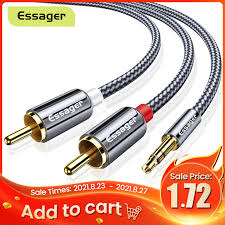 Ditulis siddiq rasyid n 28 jan 2018. Essager Rca Audio Cable Jack 3 5 To 2 Rca Cable 3 5mm Jack To 2rca Male Splitter Aux Cable For Tv Pc Amplifiers Dvd Speaker Wire Aliexpress