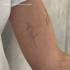 Maybe you would like to learn more about one of these? Little Tattoos Small Fine Line Moon Rose Outline Temporary Tattoo