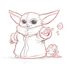 Learn To Draw Baby Yoda From Star Wars In 9 Steps Improveyourdrawings Com Yoda Drawing Drawing Stars Star Wars Drawings