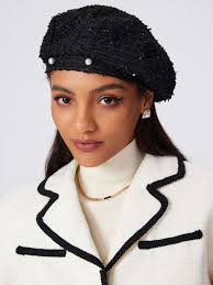 Winter Warm Faux Pearl Decor Beret