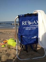 Relax Back Pack Chairs Enjoying The First Day Of Summer Like Temperatures Rent One For Your Nj Shore Vacation Beach Equipment Nj Shore Baby Equipment