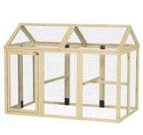 PawHut Enclos poulailler en Bois Cage à Poules Parc grillagé 140 x 88,5 x  106 cm - Naturel : Amazon.fr: Commerce, Industrie et Science