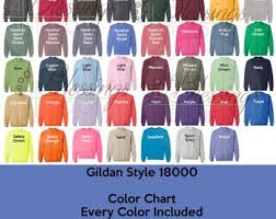 Gildan Color Chart Etsy