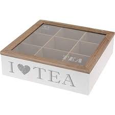 Eliware Teebox 39 I Love Tea 39 Mit 9 Fachern Teedose Aufbewahrungsbox Dose