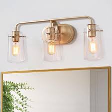 Whatever aesthetic your bathroom follows, you'll find a complementing wall light in this assortment. Uolfin Modern Gold Bathroom Vanity Light Muris 3 Light Indoor Wall Sconce Bath Bar Vanity Light With Clear Seeded Glass Shades Y26bbbhd2356876 The Home Depot