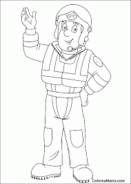 Sam El Bombero Para Colorear