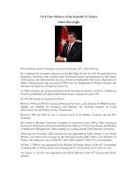 Http Www Un Org Pga Wp Content Uploads Sites 3 2015 03 Biography Ahmet Davutoglu Pdf