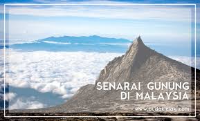Senarai Gunung Tertinggi Di Malaysia