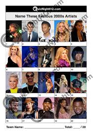 Below are a few trivia questions that form the basis of all the best 2000s pop culture trivia questions and answers. Famous Musicians 015 More 2000s Artists Quiznighthq