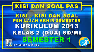 Soal kelas 2 sd semester 1 kurikulum 2013. Penilaian Akhir Semester Pas Kelas 2 Semester 1 Tahun Pelajaran 2021 2022 Datadikdasmen Com