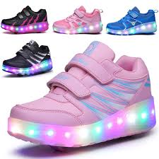 Children Heelys Led Light Sneakers With One Two Wheel Boys Girls Roller Skate Casual Shoe With Roller Kids Girl Sport Shoes Wish