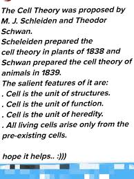 The three tenets to the cell theory are as. Who And When Was The Cell Theory Proposed When Did They Prepare It What Are Its Salient Features Of Brainly In