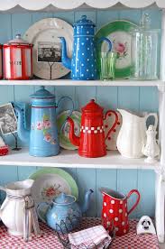 retro kitchen decor, tea pots