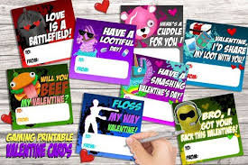 These are free printable fortnite valentines for fans to give out to their friends and classmates. Fortnite Valentine Day Cards Printable Gaming Valentine Cards Instant Download Printable Cards Valentines School Valentines For Kids Valentines Games
