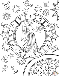 Virgo Zodiac Sign Coloring Page Free Printable Coloring Pages Star Coloring Pages Zodiac Signs Colors Coloring Pages