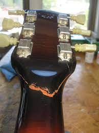 1974 Gibson Les Paul Headstock Repair | Kennebec Instrument & Amplifier