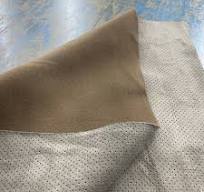 Wyoming in Otter | Upholstery Fabric | Perforated Faux Suede in Brown | Felt-Backed | Heavy Weight | 54" Wide | By the Yard