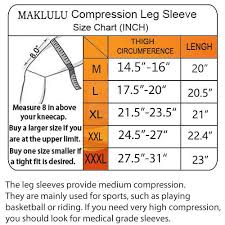 Maklulu Compression Leg Sleeves 1 Pair For Men Women Full Length Stretch Long Sleeve Non Slip Inner Bands