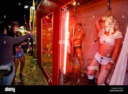 Glastonbury Music Festival 2008 Somerset United Kingdom Peep show in the  Shangri La field Stock Photo - Alamy