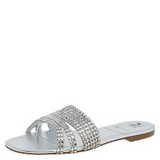Check spelling or type a new query. Gina Silver Crystal Embellished Flat Slides Size 38 Gina Tlc