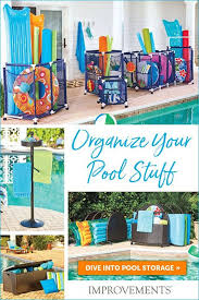 Keep Your Pool Area Neat And Tidy With Pool Organization Solutions Including Mesh Bins Wicker Storage T Pool Organization Pool Toy Storage Pool Float Storage