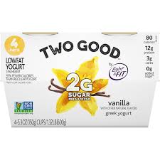 2 g sugar per 5.3 oz. Save On Two Good By Light Fit Greek Yogurt Vanilla Low Fat 4 Ct Order Online Delivery Stop Shop