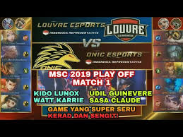 Onic esports vs idns match 2 | playoffs msc 2019 | mobile legends #onicmsc2019 #playoffsmsc #onicgo jangan lupa follow dengan cara subscribe guyss. Louvre Vs Onic Match 1 Msc 2019 Play Off Upper Bracket By Mlbb World