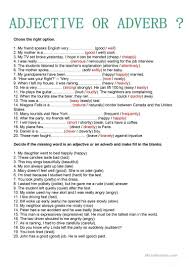 Adjective Or Adverb Adverbs Worksheet Adverbs Adjectives