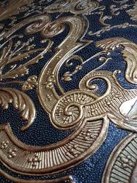 Maison Fey Cuir De Cordoue Gaufre Embossed Leather Cordoba Cordoue Art De Mur D Arbre Tapisserie