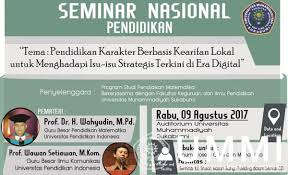 Pn, mn, umno dan pas bermimpi di siang hari? Ikutilah Seminar Nasional Pendidikan Karakter Berbasis Kearifan Lokal Untuk Menghadapi Isu Isu Strategis Terkini Di Era Digital Universitas Muhammadiyah Sukabumi