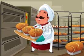 une illustration de vecteur d boulanger tenant pains heureux dans la cuisine kylie jenner drawing illustration vector illustration