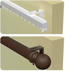 1 using a rod and brackets. Curtain Rods Mount Styles Wall Ceiling Or Recessed