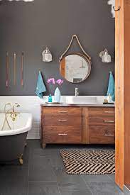 Try applying a vivid hue, such as turquoise or coral, as an accent color on a single wall, with a vanity paint job, or through a colorful tile backsplash. 12 Popular Bathroom Paint Colors Our Editors Swear By Better Homes Gardens