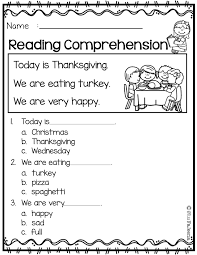 November Reading Comprehension Thanksgiving Reading Comprehension Reading Worksheets Kindergarten Reading Worksheets