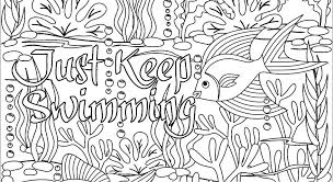 Easter bunny with basket coloring page. Ricldp Artworks On Twitter Just Keep Swimming Coloring Page For Adults Https T Co Nxp83fdecs Coloring Printables Etsyfinds Poster