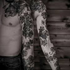Green flowers vine tattoo design for men. Grapevine Tattoo By Jeanne Saar Vine Tattoos Beer Tattoos Wine Tattoo