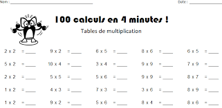 Feuille de calcul global d'un projet de construction. Generateurs De Tests De Tables Charivari A L Ecole