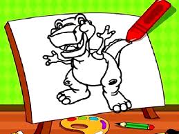 You can test your skills for combining colors just with a. Easy Kids Coloring Dinosaur