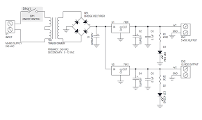 This circuit is used in appliances; 5v 12v Regulated Power Supply Electronics Lab Com