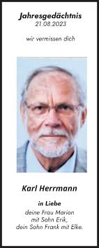 Traueranzeigen von Karl Herrmann