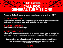 Here's how to write a great one. Submission Guidelines Red Hen Press