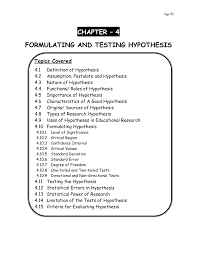 Pdf Formulating And Testing Hypothesis