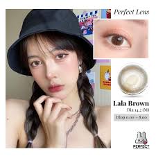 Lens ẢNH MẮT THẬT , Kính Áp Tròng Có Cận giãn vừa, LALA BROWN Dia 14.2 M  Hydrogel Silicone giãn vừa , Hạn Sử Dụng 1 Năm