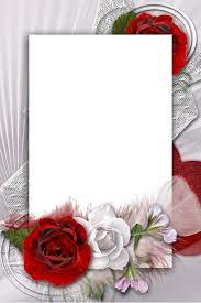 Transparent Romantic Frame With White And Red Rose Romantic Frame Flower Background Wallpaper Flower Frame