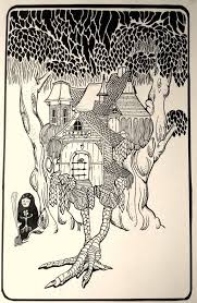 Baba Yaga Fairytale Illustration Baba Yaga Russian Folk Art