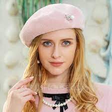 Us 31 00 Ladies Elegant Polyester With Rhinestone Pearl Beret Hats Jj S House Beret Hat Beautiful Hats Hats For Women
