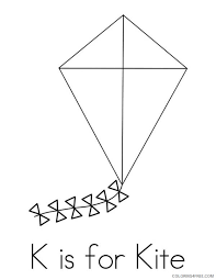 Happy cartoon kite coloring page. K For Kite Coloring Page Novocom Top