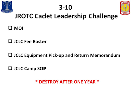 Ppt Hisd Jrotc Cadet Leadership Training Powerpoint Presentation Free Download Id 3234335