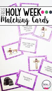 Free Holy Week Matching Card Game Matching Cards Holy Week Activities Holy Week